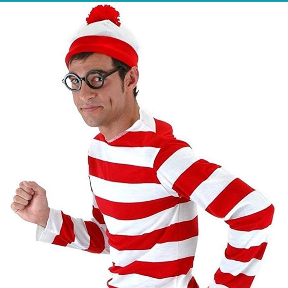 Where’s Waldo costume size: Mens Large